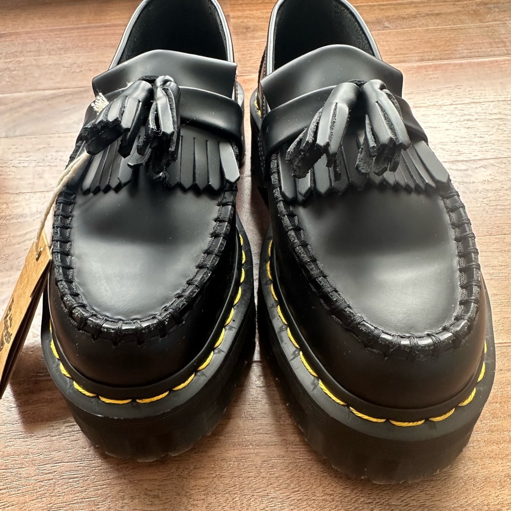 NWT Dr. Martens Black Tassel Platform Loafers - Picture 2 of 10